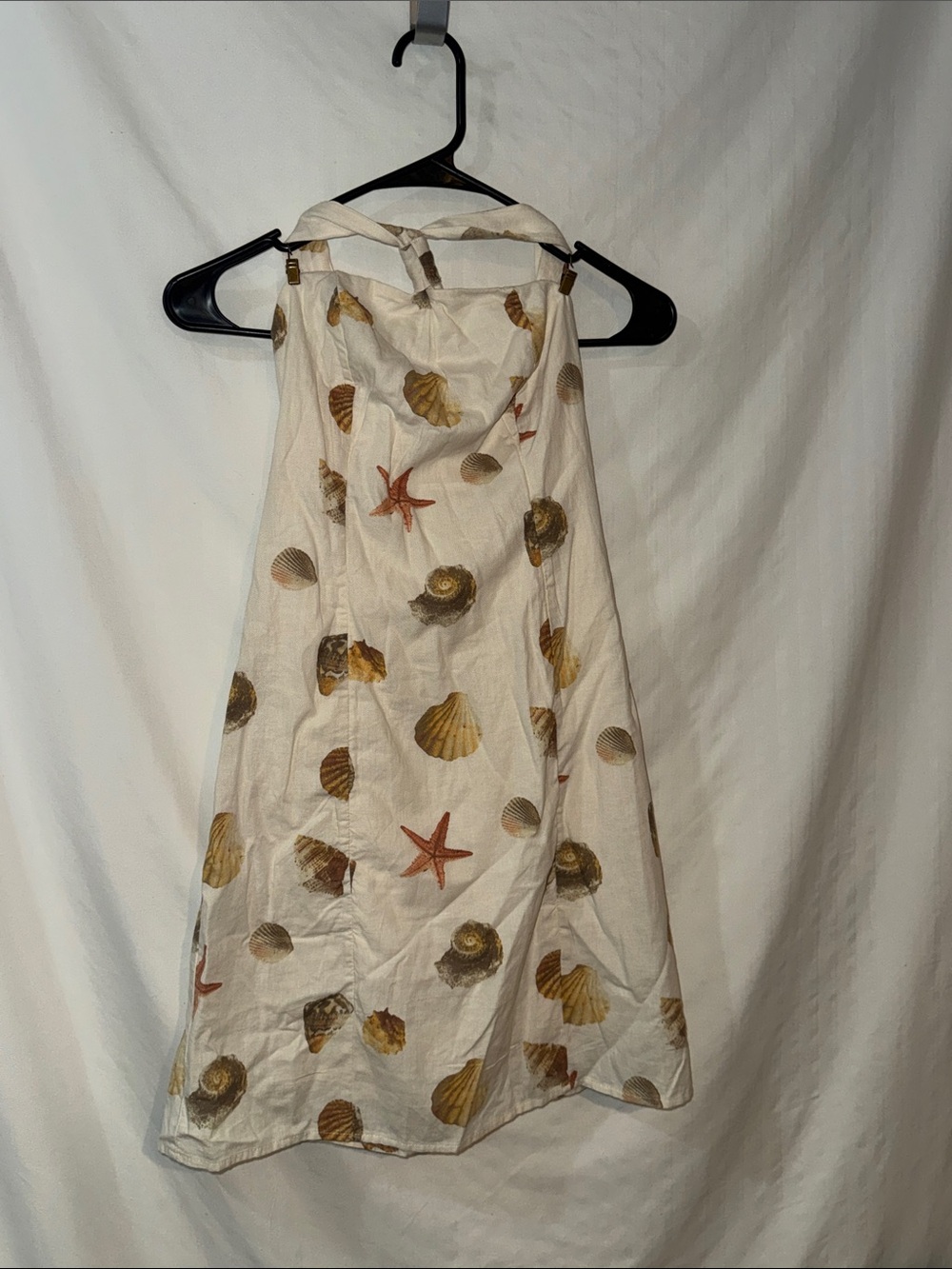 wild fable Cream Halter Dress with Shell & Starfish Print